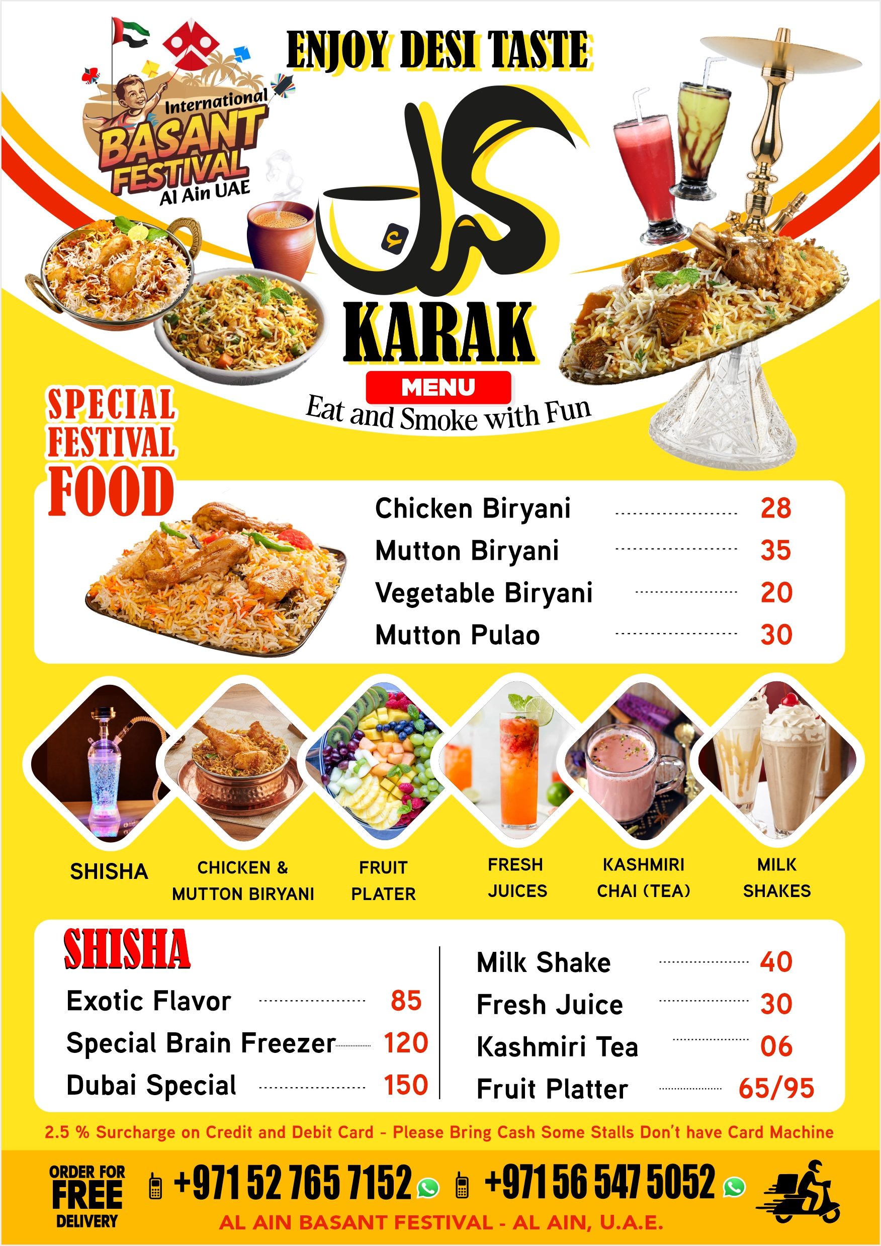 Karak restaurant promotional flyer design by Dezignlayer